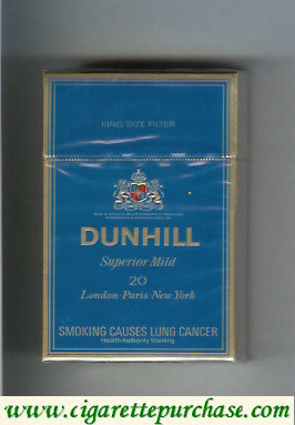 Dunhill Superior Mild 20 blue cigarettes hard box